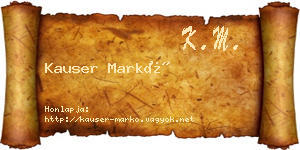 Kauser Markó névjegykártya